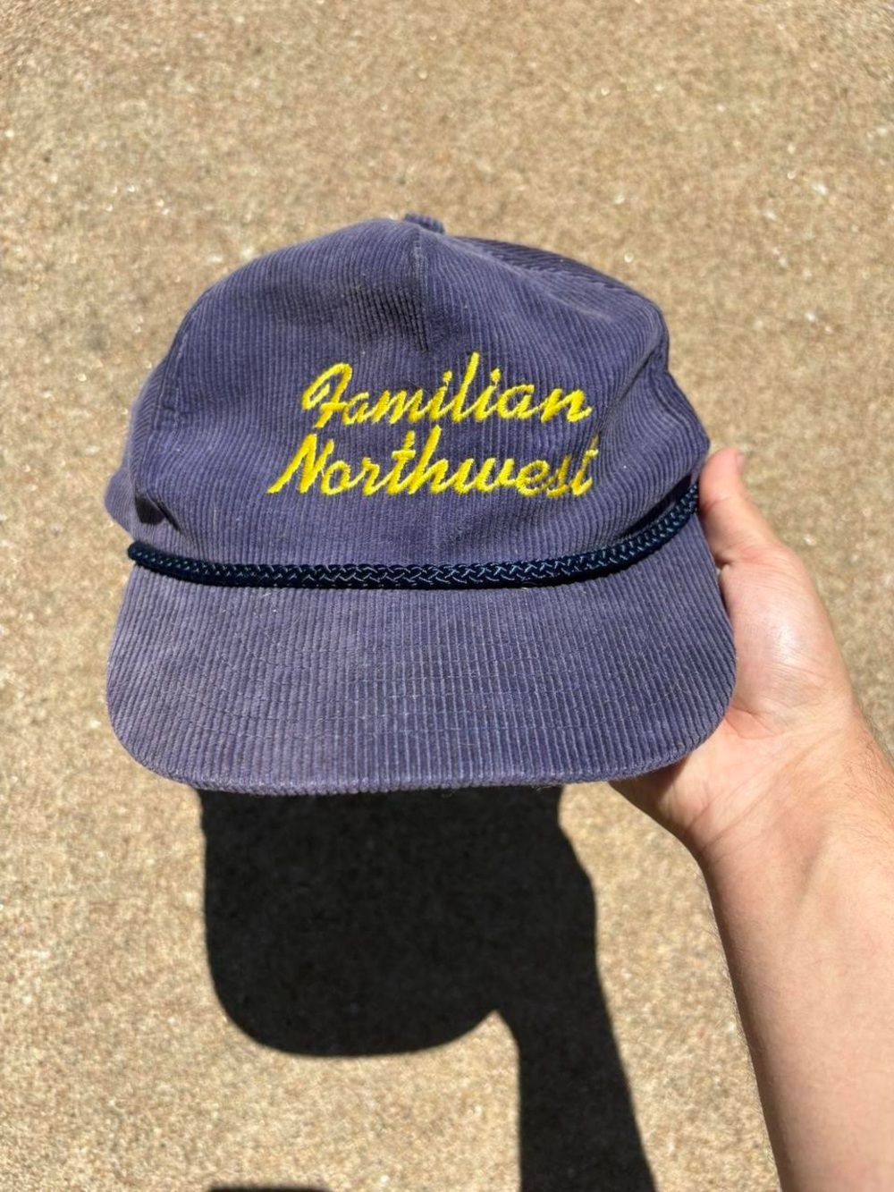 Familian Northwest 90s navy and yellow corduroy SnapBack